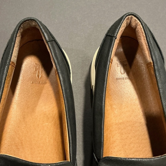 Frye Ivy Black Leather Slip On Sneakers Women’s 7.5 - Picture 8 of 12